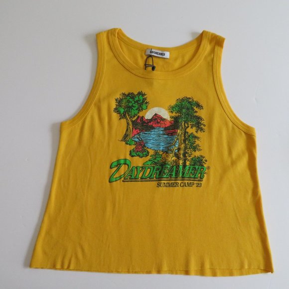 Daydreamer Tops - Daydreamer - CAMP DAYDREAMER TANK, Yellow, Size XL - NWT
